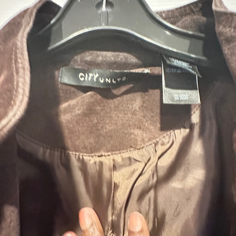 Brown Suede Bomber Jacket - Picture 5 of 5
